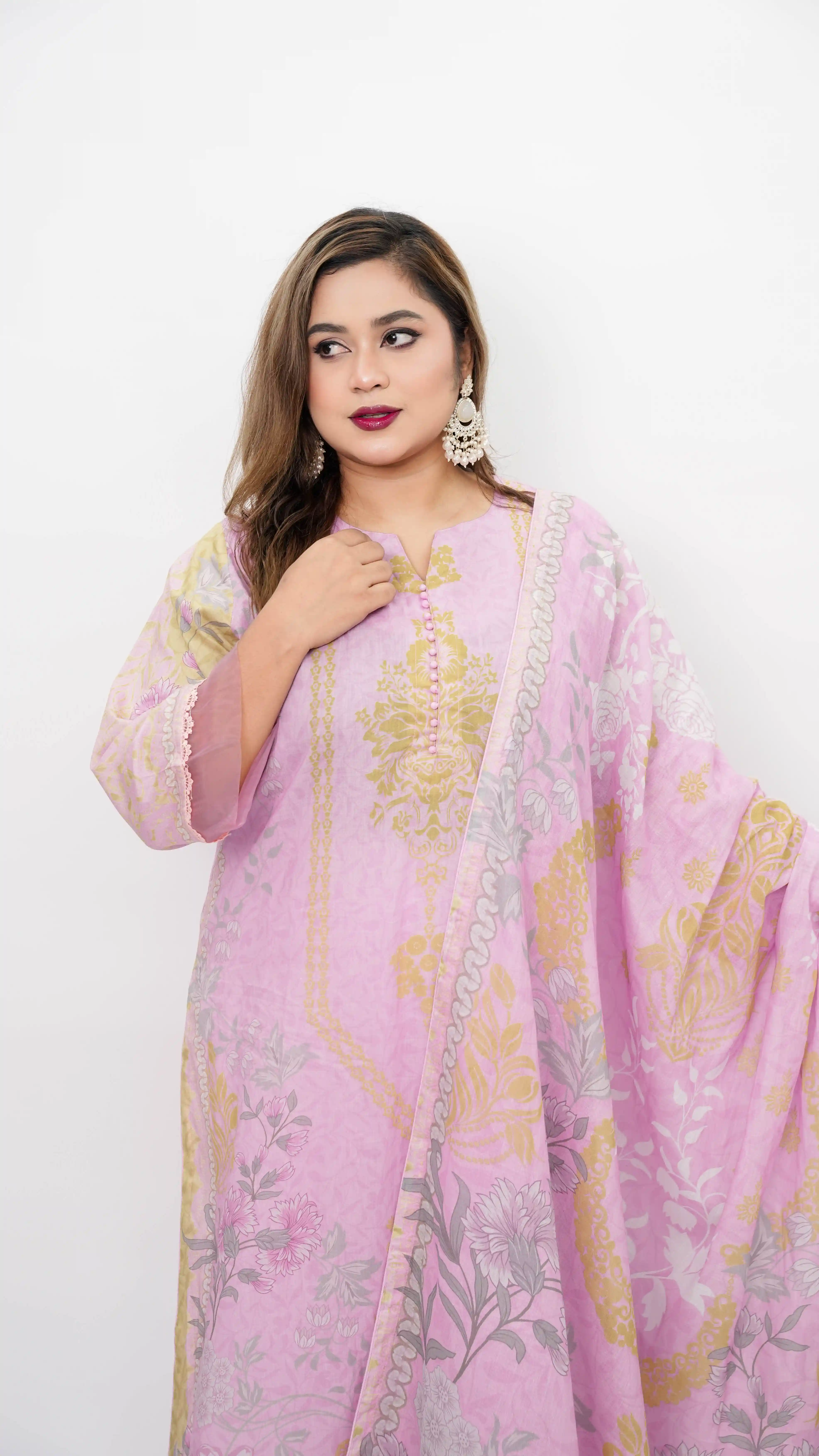 Pure Cotton Ready Three Piece